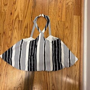 Black and white striped halter top